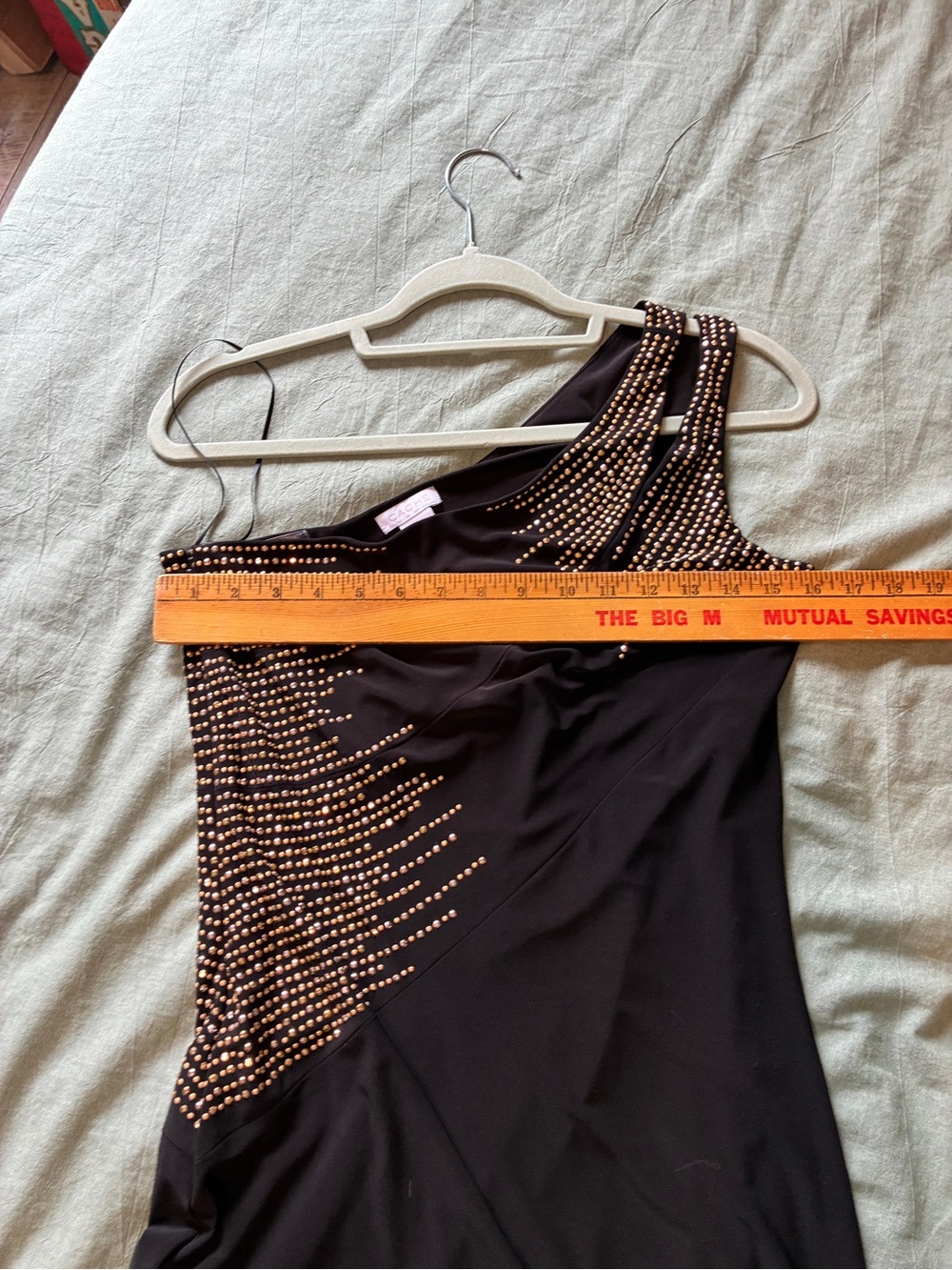 NWT Cache Size 6 One Shoulder Black and Gold Dress - Picture 9 of 12
